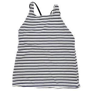 Nautica Blue & White Nautical Strip Pattern Tankini Swim Top Women's Size M